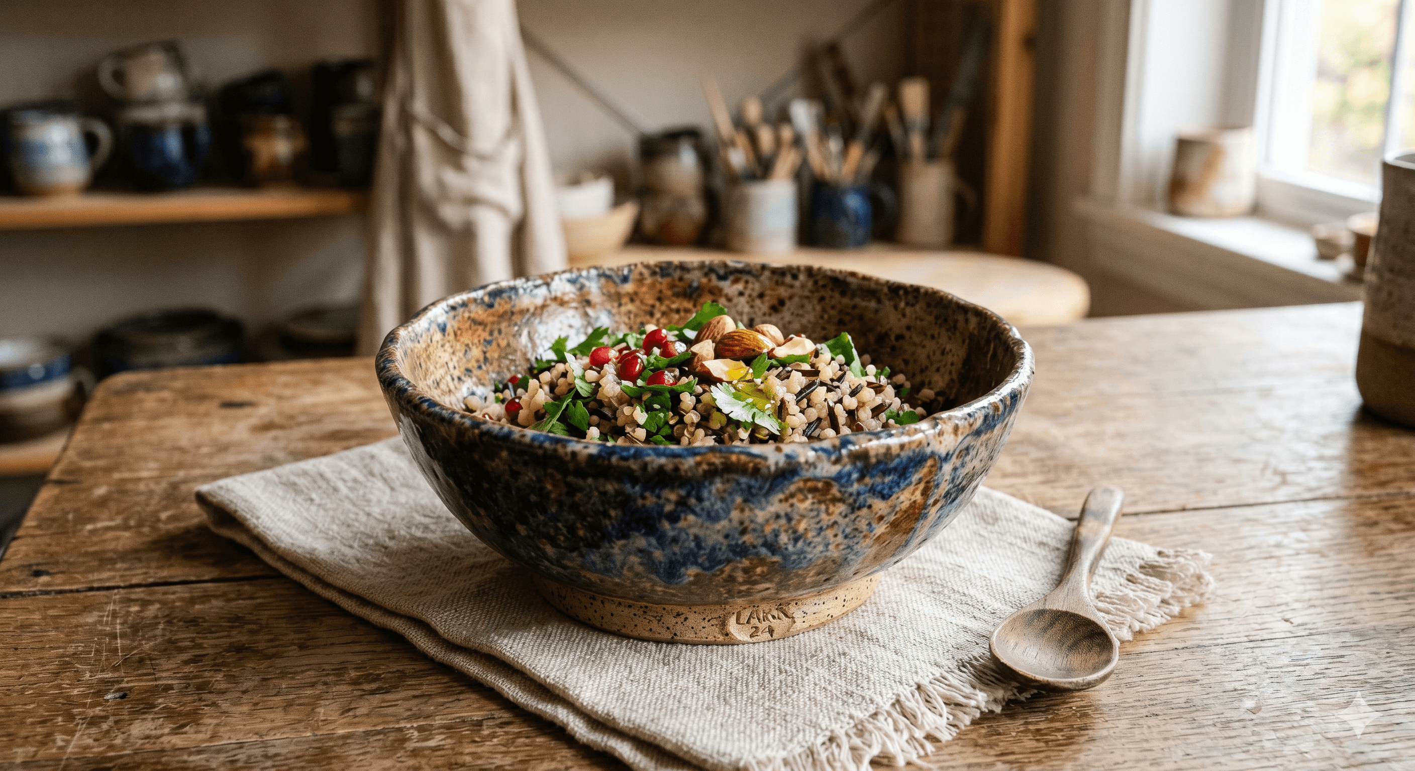 Handmade clay bowl